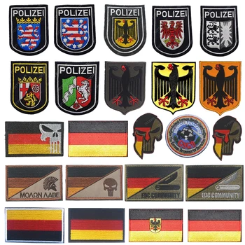 1 Pc 3D nemško Zastavo Obliž DEU Orel nemška Policija Vezenje Taktično Kavljem in Zanke Vojaške Vojske Značko Nahrbtnik Klobuk Aplicirano