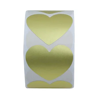 100-500pcs Pečat Nalepke Nalepke Srce Oblika Zlata Nalepke Za Scrapbooking Paket In Poročni Dekoracijo, Nalepke, Tiskovine