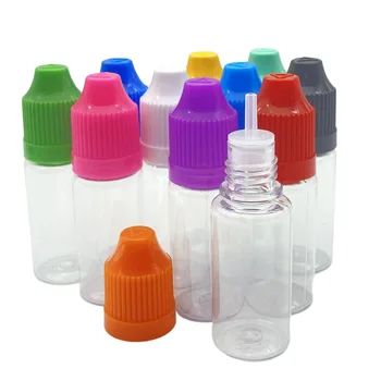 100 kozarcev Prazna 10 ML prozorno Plastično Iglo Steklenice Z Childproof Skp In Dolge Tanke Nasvet PET Kapalko Vail Tekoči Posoda