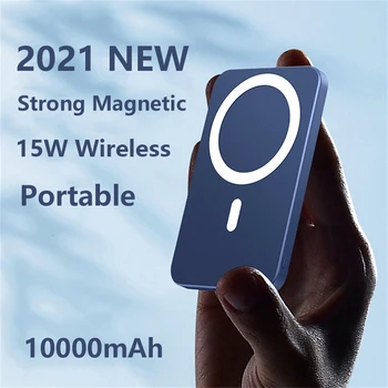 10000mAh 15-VATNA Moč Banke Brezžični Magnetni Hitro Polnilnik Powerbank Mobilnega Telefona Baterije Za iPhone 12 13 Pro Max Xiaomi Mi Samsung