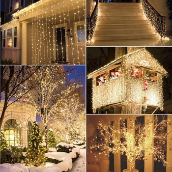 10M 100LED Božič Niz Vila Lučka 8 Načini svate Garland Christmas Tree Okraski za Dom, Počitniške Razsvetljavo