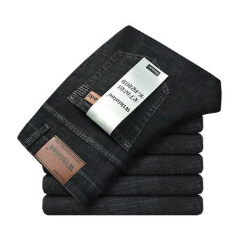 13 Barv Top blagovne Znamke za Moške Jeans Business Casual jeansy Udobje Naravnost Traper Hlače Moški Visoko Kakovost blagovne Znamke elastičnost Hlače