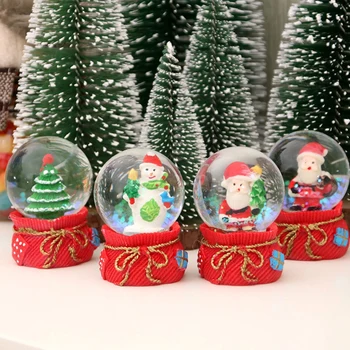 1Pc Božični Okraski, Kristalno Sneg Žogo Santa Claus Svetlobna Svetu Stekla Božič Namizni Okras Božič, Novo Leto, Darila