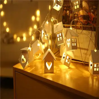2/1.5 M Niz Luči Pravljice Garland Lesa Hiša 10 LED Božič, Novo Leto Dekoracijo svate Počitnice Soba Novost Svetilke
