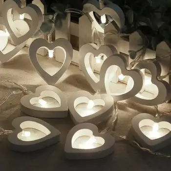 2/3m Romantično Lesa Srce Niz Led Luči Dekoracijo Pravljice Garland Luči Baterija Upravlja Praznik Božični Dekor Luči A6397