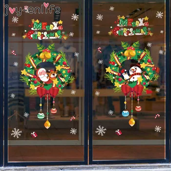 2021 Vesel Božič Nalepke Santa Claus Jelena Božič Drevo Snežinka Steno, Okno Nalepke Okraski Navidad Novo Leto Dekoracijo