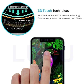 3D 9H Polno Kritje Kaljeno Steklo Za LG G8 ThinQ Black Screen Protector Kaljeno Steklo Za LG G8S ThinQ HD Zaščitno folijo za Steklo