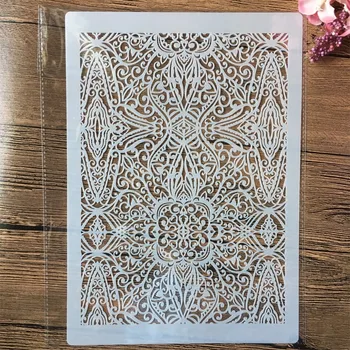 4Pcs A4 29*21 cm Mandala Totem Teksturo DIY Layering Matrice Slikarstvo Album Kolorit Reliefi Album Dekorativni Predlogo