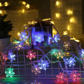 5/6/10M LED Garland Počitnice Snežinke Niz Vila Luči Viseči Okraski za Božična Drevesa Okraski za Dom Stranka Navidad