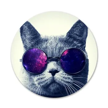 58mm Mucek mačka obraza z očali Broška Pin Cosplay Značko Pribor Za Oblačila, Nahrbtnik Dekoracijo Darilo