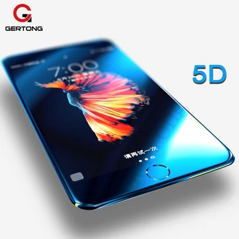 5D Premium Kaljeno Steklo Za iPhone XR XS XS Max X 7 8 6 6S Plus 11 Pro max 12 Zaščitnik Zaslon Zaščitna Ukrivljen Rob Film