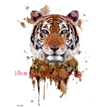 5pcs Tiger Nepremočljiva Začasne Tetovaže Moških Pero Lepoto Živali Tattoo Tatouajes Temporales A Prueba De Agua 3D Nalepke