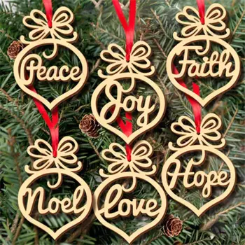6pcs Božični Okraski, Božični Okraski Leseni Xmas Tree Obesek Okras za Novo Leto Stranka Domov Dekoracijo 2022 Navidad