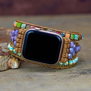 7 Čaker Moda Priljubljena Kvadratnih Cesar Kamen Tkane Apple Watch Band Zapestnico Na Debelo