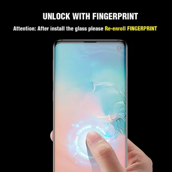 Akcoo S10 Plus kaljeno steklo screen protector UV polno lepilo fiim za Samsung galaxy S6 7 rob S8 9 Opomba 8 9 S10 screen protector