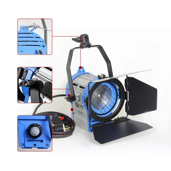 ALUMOTECH Pro Za Fotografiranje Film Video Studio 650W fressnelov optični element Volfram Pozornosti Razsvetljavo+Žarnica+Barndoor