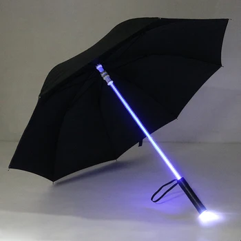 Barvita LED Svetlobo saber sveti Dežnik Laser meč Svetlobe up Golf Dežniki Svetilka Dežnik Noč Pregledna Zaščita