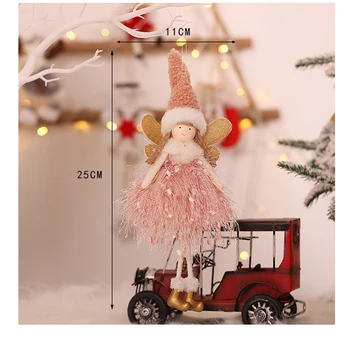 Božič Angel Doll Vesel Božič Okraski za Dom Okraski za novoletne jelke Roza Navidad Noel Božič Darilo Srečno Novo Leto 2022