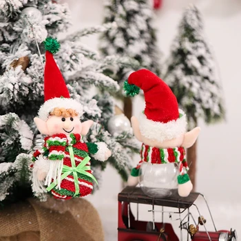Božič Dom Okraski Božič Ornament elf Lutke Xmas Tree Okraski Visi Elf Obesek Sladkarije Jar Novo Leto fant Darilo Noel
