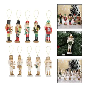 Božič Nutcrackers ing Ornament Lesene Vojak Številke Lutka Božično Drevo ing Okraski z Package Polje
