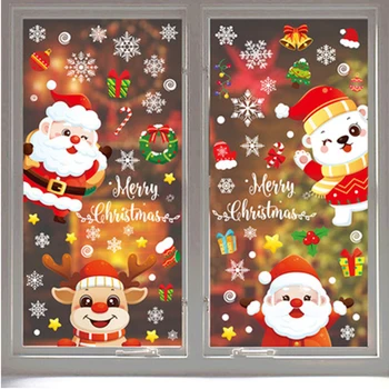 Božič Steno, Okno Nalepke Vesel Božični Okraski Santa Claus Elk Okno Nalepke Okraski Božič Navidad Novo Leto 2022