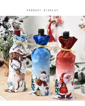 Božič Vina, Steklenico Kritje Vesel Božič Okraski Za Dom, Božični Okraski Božič, Darila Srečno Novo Leto 2022 Navidad 2021