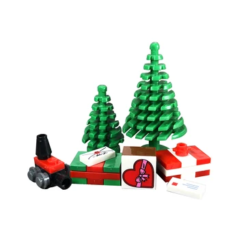 Božična Darila, Božični Drevo Elk Božiček na Sled MOC Modela Stavbe, Bloki, Opeke, Igrače za Otroke, Otroci Darila Božič Igrače