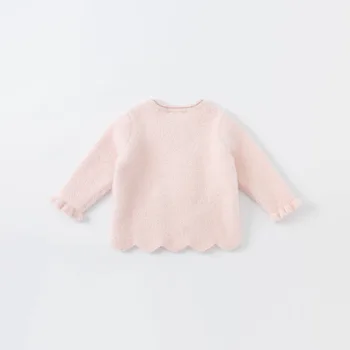 DBJ19488 dave bella pozimi srčkan baby dekleta Božič lok risanka pismo, pleteni pulover otroci dekle moda malčka boutique vrhovi