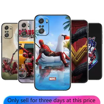 Deadpool Marvel moški Za Xiaomi Redmi Opomba 10 10 9T 9S 9 8T 8 7S 7 6 5 5A Max Pro Mehko Črno Primeru Telefon