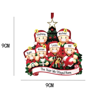 DIY Božični Okrasek, Osebno Preživela Družino Okraski Prikriti Strani opranega Božično Drevo Obesek Visi 90*90 MM