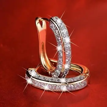 Elegantne Ženske Magnetni Hujšanje Uhan Krog Kristalno Dekoracijo Priložnostne Poroko Posla Uhan Nakit
