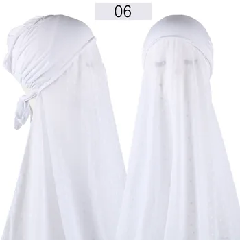 Instant Šifon Hijabs Muslimanskih Žensk Z Notranjo Kape Bonnet Pinless Enostavno Nositi Šal Hidžab Kritje Headwrap