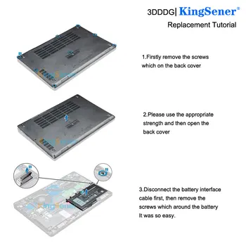 KingSener 11.4 V 42WH 3DDDG Laptop Baterija Za Dell Latitude E5280 E5480 5288 5580 5490 5491 5591 5495 080JT9 03VC9Y Serije