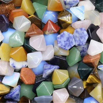 Kristalno Agate Poldragi Kamen 10pcs Heksagonalna Piramida Čakro Svoboden Kroglice Diy Vdelan Diamant Materiala Quartz
