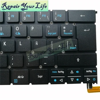 Laptop tipkovnici LA latinski izraz za Acer R7-371 S3-392 R13 R7-371T MP-13C66LAJ9201 AEZS8L00020 NKI1213026 Osvetljen črno nizko ceno