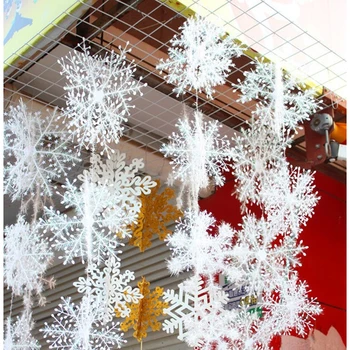 MEIDDING 30pcs Christmas Tree Okraski Snežinke 11 cm Belo Plastično Umetni Sneg Božični Dekor Dom Novo Leto Stranka Dekor