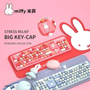 Miffy X MIPOW 104keys Polno Brezžično Tipkovnico In Miško Combo+Tabela Velikosti Mouse Pad 2,4 Ghz Igra tipkovnico Za Prenosni računalnik Namizni Darila