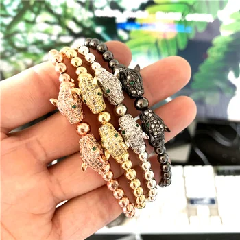 Moda baker kroglice leopard zapestnice Moški nakit, za prijatelje, darilo za ročno nastavljiv pulsera hombre Luksuzni Moški nakit