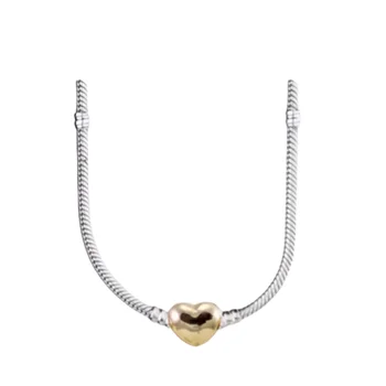 Najbolje prodajan resnično S925 Sterling Srebro Pandora logotip Trenutke Srce kača ogrlica za ženske rojstni nakit