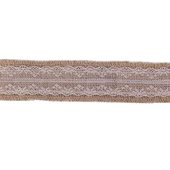 Naravne Jute 2m Burlap Hessian Traku z Čipke Podrobnosti, 5 cm Širina Stranka Poročno Dekoracijo Čipke Trim AA8002