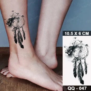 Nepremočljiva Začasni Tattoo Nalepke Prenosljive Pernata Krila Sanje Neto Flash Tatto Črn Body Art Zapestje Ponaredek Tattoo Moški Ženska