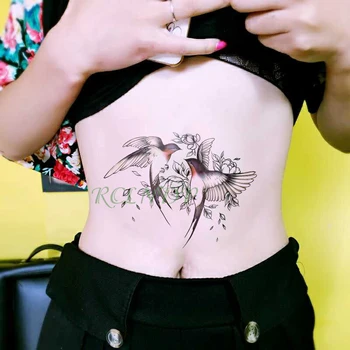 Nepremočljiva Začasni Tattoo Nalepke Ptica ponaredek tatto flash tattoo tatouage temporaire nazaj, noge, roke body art za dekle ženske moški