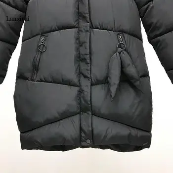 Nov prihod jeseni, zime hooded navzdol bombaž-oblazinjeni jakno, plašč, da topla oblačila big metrov