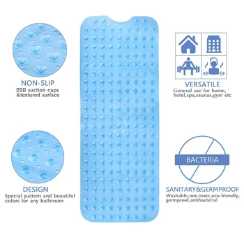 Nov slog PVC, kopalnica mat non-slip mehko sesalni protibakterijsko tuš kopalna kad mat kopalnica kad ekstra dolgo kopel mat 100X40CM