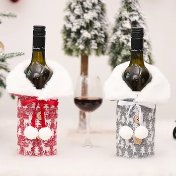 Novo Leto 2022 Božič Steklenico Vina Prahu Kritje Vrečko Santa Claus Noel Mizi Dekor Božič Okraski za Dom Navidad