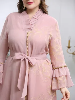 Plus Velikost Elegantne Obleke za ženske stranka Long sleeve Veliko obleko novo leto 2022 Ženski ženski Večer Muslimanskih festival oblačila