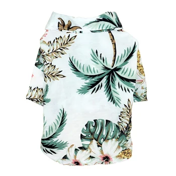 Poletni Plaži Srajce Pes Srčkan Havajih Priložnostne Hišnih Mačk Oblačila Cvetlični Majica s kratkimi rokavi Za Majhne Pse Chiahuahua francoski Fulldog 10A