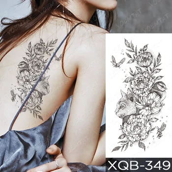 Prenos Nepremočljiva Začasno Rokav Tatooo Nalepke Naslikal Ribe Kita Chrysanthemum Tiger Tatoo Body Art Ponaredek Tattoo Moški Ženske
