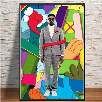 Rapper Kanye West Glasbe Star Album, Slikarstvo, Umetnost, Doma Dekor Sliko Bar Cafe Spalnica Kavč, Ki Živijo Stenski Dekor Kakovosti Platno Plakat