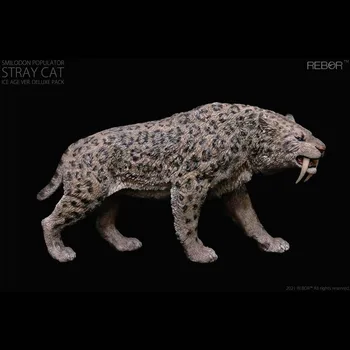 Rebor Smilodon Populator Potepuških Mačk Košatim zobati Tiger Klasične Igrače za Fante Živali Model Sivo Barvo Ice Age Različica 160871